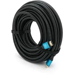 Кабель Merlion HDMI-HDMI 4Kx2K Ultra HD, 20.0m, v2,0, круглий Black, коннектор Blue, Blister-box, Q10