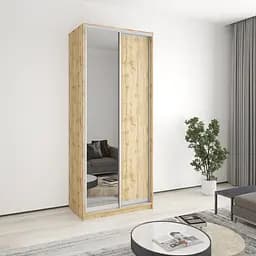 Шкаф-купе двухдверный MebelStar Стандарт AL ДСП/Зеркало 100x45x240 см Дуб тахо (MBS-3717)