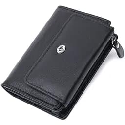 Практичний гаманець із монетницею з натуральної шкіри ST Leather 22740 чорний