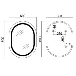 Дзеркало Qtap Gemini 600x800 з LED-підсвічуванням Touch, з антизапотіванням, з димером температури кольору (3000-6500K) Reverse QT2578R6080 - мініатюра 2