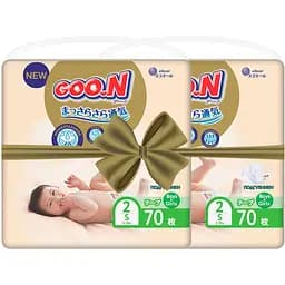 Подгузники на липучках Goo.N Premium Soft 2 (4-8 кг), 140 шт. (2 уп. х 70 шт.)