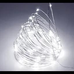 Гірлянда Роса Нитка 100 LED на батарейках 10 м Білий - мініатюра 4