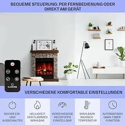 Електричний камін Klarstein Lienz 1800 Вт 30 м² (10034124) - мініатюра 6