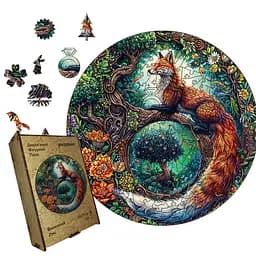 Пазл дерев'яний Величний Лис, А1, 500+ елементів, Картонна коробка