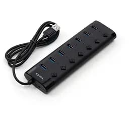 Концентратор Vinga USB3.0 to 7*USB3.0 1m cable with Switch and Power Adapter (VHA3A7B) - мініатюра 4