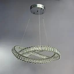 Підвісна кришталева LED-люстра з кільцями Linisoln 7108 CH хром 180 Вт 58 см для вітальні до 20 м2