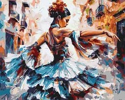Набор для росписи по номерам Девушка в танце, 40x50 см, КНО8442