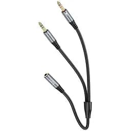 Кабель Hoco 2 в 1 3.5 headset audio adapter Cable UPA21 female to 2 мale 0.25 м