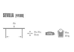 Стіл розкладний High Peak Sevilla Silver (44180) 928990 - мініатюра 2