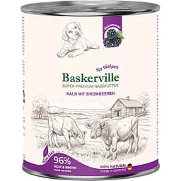 Вологий корм для цуценят Baskerville Super Premium Kalb Mit Brombeeren Телятина та ожина 800 г