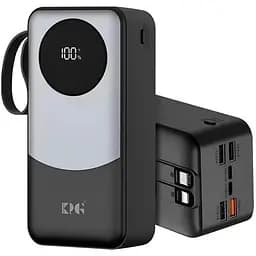 Портативное зарядное устройство для Power Bank KPG-402X 40000 mAh павербанк с дисплеем Черный/Серый