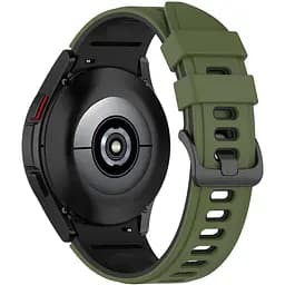 Ремінець для Samsung Galaxy Watch 4 44mm - зелено-чорний ширина кріплення 20мм силікон Watchbands Ricco (W19-2WB10289017)