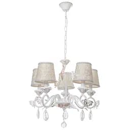 Люстра подвесная Brille прованс с абажуром E14 40W WH (BKL-664S/5)