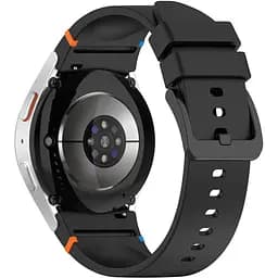 Ремінець для Samsung Galaxy Watch 4 40mm - чорний ширина кріплення 20мм силікон Watchbands Seven (W48-9WB87269786)