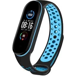 Ремінець Uwatch Replacement Sports Strap for Mi Band 5/6/7 Black/Blue - мініатюра 2