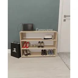 Полиця для взуття Flamecame підлогова для дому трирівнева з ДСП II OF-950 Дуб сонома