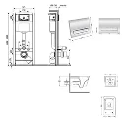 Набір Q-tap Nest 4 в 1 підвісний унітаз Crow Ultra Quiet 520x360x290 + комплект інсталяції QT05335172W48199 - мініатюра 8