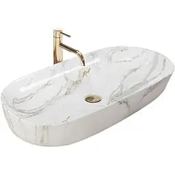 Умивальник Rea Cleo 81 накладний білий/мармур REA-U8404, Мармур