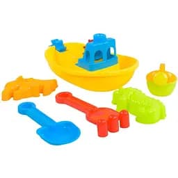 Дитячий кораблик 86117-1 для ігор з піском з набором формочок та лійкою