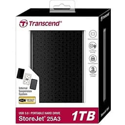 Жорсткий диск зовнішній Transcend USB 3.0 1 TB сірки 25A3 TS1TSJ25A3K - мініатюра 3
