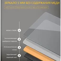 Дзеркало Dusel Led DE-M0065D Silver 65x80 см сенсорне включення + підігрів+ годинник/темп, Сірий - мініатюра 4