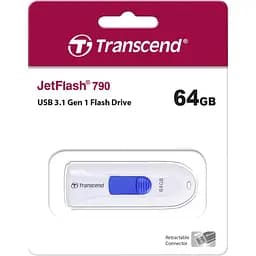 Флеш-накопичувач Transcend USB3.0 64GB JetFlash 790 White (TS64GJF790W) - мініатюра 4
