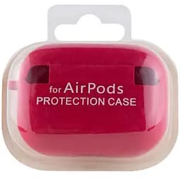 Силіконовий футляр з мікрофіброю для навушників Airpods Pro Червоний / Rose Red - мініатюра 4