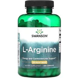 L-аргинин Swanson L-Arginine 500 mg, 200 капсул
