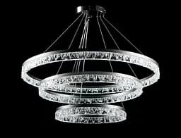 Люстра стельова LED Splendid Ray L133/800+600+400/3, 100W, хром, чорний, сучасний стиль для дому - мініатюра 2