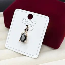 Кулон прикраси з медичного золота Xuping біжутерія на щодень жіночі прикраси з чорним камінчиком