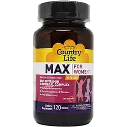 Вітаміни та мінерали Country Life Max for Women With Iron 120 таблеток