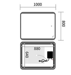 Дзеркало Mixxus Premium OLIVARY MR19-100x80-REVERSE (LED Touch, Anti-fog (3-6,5kK)) (MP6629) - мініатюра 5