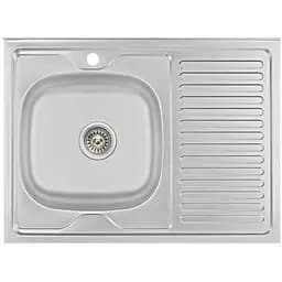 Кухонная мойка Brinex 6080-L 0.6 мм, накладная BRIN6080LSAT06