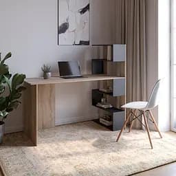 Cтіл комп'ютерний з полицями М-ЗОН Джеко 1416P правий Сонома/Антрацит (MZN-031030)