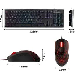 Комплект (клавіатура + миша) MageGee K1 Combo Black (6971969723900-UA) [164310] - мініатюра 3