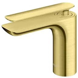 Смеситель для умывальника Kohlman Experience brushed gold низкий QB100EGDB Золотой