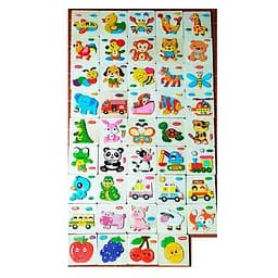 Деревянная игрушка Пазлы (животные, транспорт, насекомые, фрукты), 15x15x0.5 см (в ассортименте)