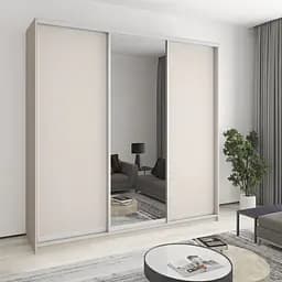 Шкаф-купе трехдверный MebelStar Уни AL 2ДСП/Зеркало 240x60x240 см Кашемир (MBS-1958)