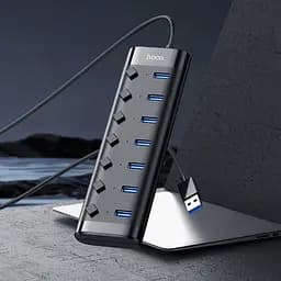 Хаб-концентратор док-станція Hoco HB40 Easy change 7 in 1 Adapter 7USBx3.0 120 см - мініатюра 6