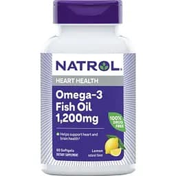 Омега-3 рыбий жир Natrol Omega-3 Fish Oil 1200 мг 60 желатиновых капсул