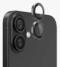 Захисне скло DK для Apple iPhone 16 Plus на камеру Lens Metal Ring Eagle Eye 018465 black 2 шт. - мініатюра 3