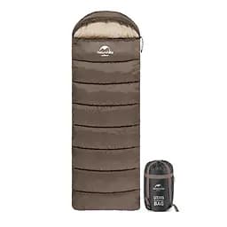 Спальник з капюшоном Naturehike U150 NH20MSD07, (11°C), правий, коричневий - мініатюра 2