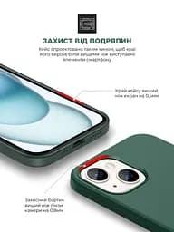 Силиконовый чехол с MagSafe для Apple iPhone 15 Plus, ICON2 MagCase, зеленый, противоударный, панель с мягкой подкладкой, защита всего корпуса, поддержка беспроводной зарядки, совместим с защитными стеклами и пленками, ArmorStandart (ARM72737) - мініатюра 5