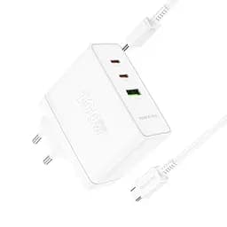 Зарядний пристрій Borofone BN11 USB/2 Type-C PD 100W білий + кабель Type-C to Type-C - мініатюра 5