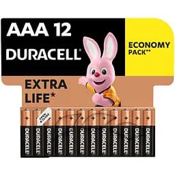 Щелочные батарейки мизинчиковые Duracell 1,5 V AAA LR03/MN2400, 12 шт.