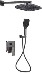 Душевая система для душа Qtap Gemini Gunmetal Black PVD скрытого монтажа QTGEM113GMB45698