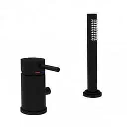 Змішувач на борт ванни зі збільшеним потоком БЕЗ ВИЛИВУ Paffoni Light black matt LIG048NO, Чорний матовий