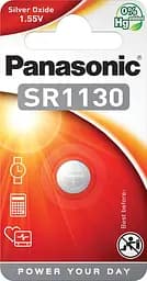 Батарейка Panasonic SR-1130EL/1B срібло-цинкова SR1130 (390 V390 D390 SB-AU SR54) блістер 1 шт.