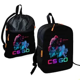 Шкільний рюкзак дитячий Counter-Strike + Сумка для взуття спортивної форми рюкзак-мішок для хлопчика (01694)