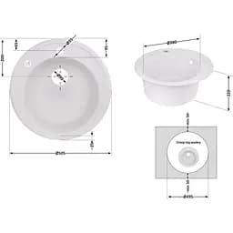 Кухонна мийка Lidz D510/200 WHI-01 біла (LIDZWHI01D510200) - мініатюра 6